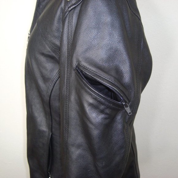 NEW FIRST Mfg. Co. Leather Gear Black Jacket w/Removable Quilted Liner Size L - Picture 8 of 16